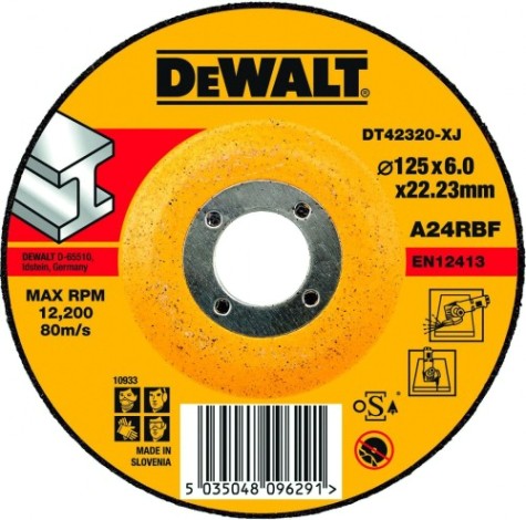 Шлифовальный круг по металлу DeWALT 125х6,3x22.2 мм тип 27 A24RBF DT42320Z-QZ [DT42320Z-QZ]