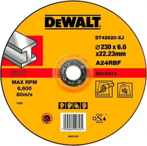 Шлифовальный круг по металлу DeWALT 230х6x22.2 мм тип 27 DT42620-XJ [DT42620-XJ]