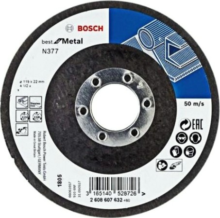 Шлифовальный круг по нержавеющей стали BOSCH 115х6х22 мм Best for Metal N377 [2608607632]