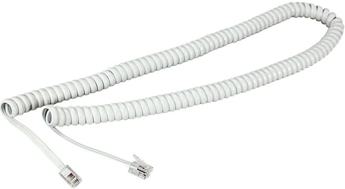 Шнур для телефонной трубки REXANT 18-2041 витой RJ-10 (4P-4C), 4м, белый
