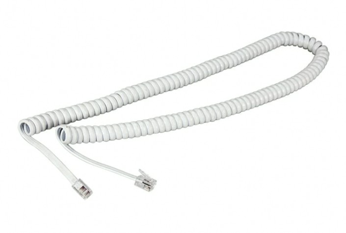 Шнур для телефонной трубки REXANT 18-2071 витой RJ-10 (4P-4C), 7м, белый