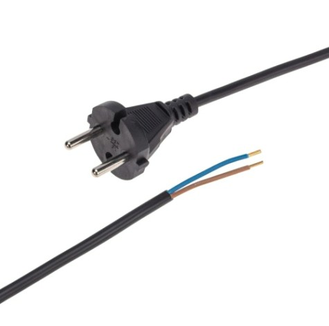 Шнур электрический REXANT 11-1301 с вилкой ПВС 2х0,75 мм² 5м (черный)