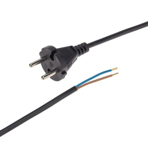 Шнур электрический REXANT 11-1305 с вилкой ПВС 2х0,75 мм² 1,5м (черный)