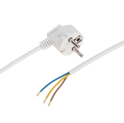 Шнур электрический REXANT 11-1310 с вилкой ПВС 3х0,75 мм² 3м (белый)