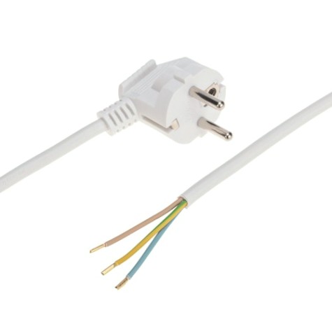 Шнур электрический REXANT 11-1321 с вилкой ПВС 3х1,0 мм² 5м (белый)