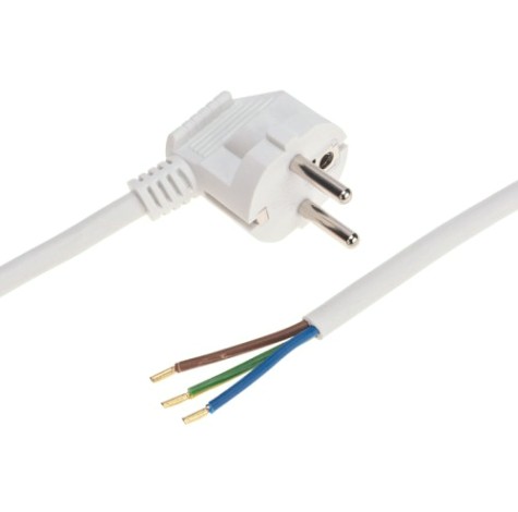 Шнур электрический REXANT 11-1323 с вилкой ПВС 3х1,5 мм² 1,5м (белый)
