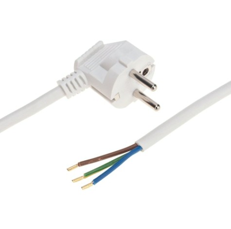 Шнур электрический REXANT 11-1325 с вилкой ПВС 3х1,5 мм² 3м (белый)