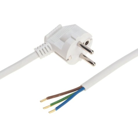 Шнур электрический REXANT 11-1327 с вилкой ПВС 3х1,5 мм² 2м (белый)