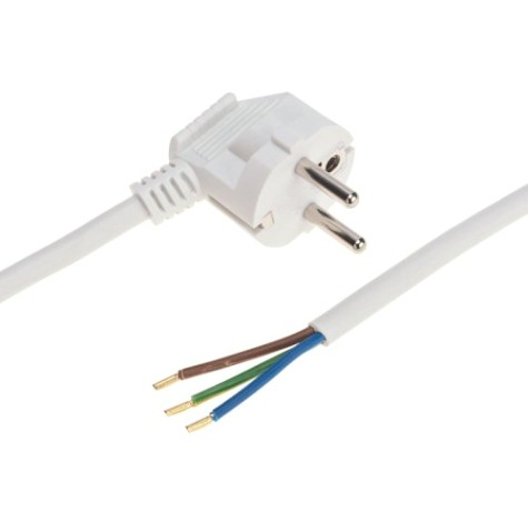 Шнур электрический REXANT 11-1329 с вилкой ПВС 3х1,5 мм² 5м (белый)