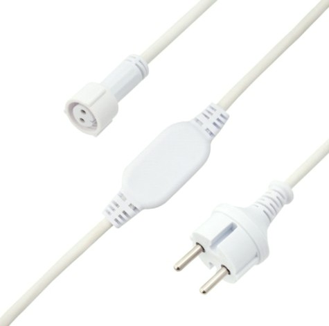 Шнур питания Neon-Night 315-001 для уличных гирлянд каучук белый, 230В/4А, IP67