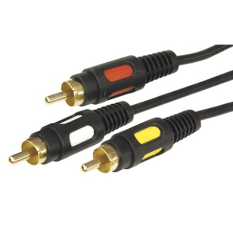 Шнур REXANT 17-0214 3 RCA-3 RCA, 3м, черный, Gold