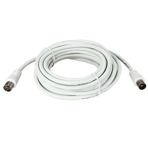 Шнур REXANT 18-0002 ТВ гнездо-ТВ штекер, 1,5м, белый