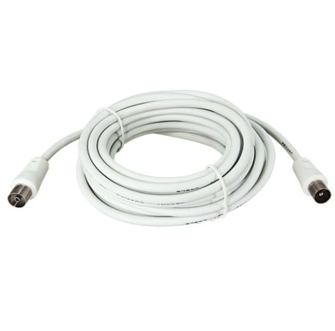 Шнур REXANT 18-0004 ТВ гнездо-ТВ штекер, 3м, белый