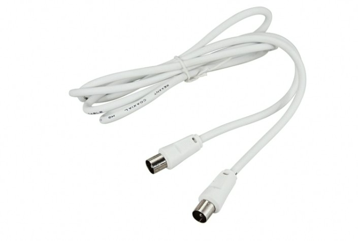 Шнур REXANT 18-0102 ТВ штекер-ТВ штекер, 1,5м, белый