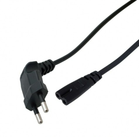 Шнур сетевой REXANT 11-1104 вилка угловая-евро-разъем С7, 2x0,75 мм², 1,5м