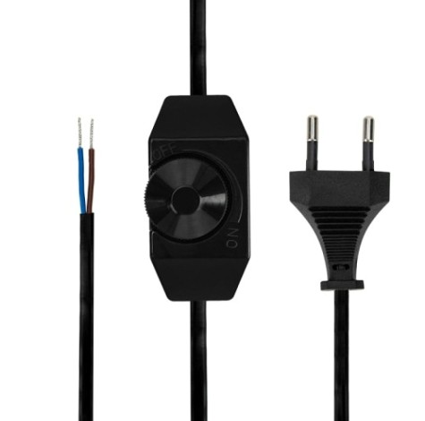 Шнур сетевой REXANT 11-1137 с диммером, 2х0,75 мм², 2 м черный