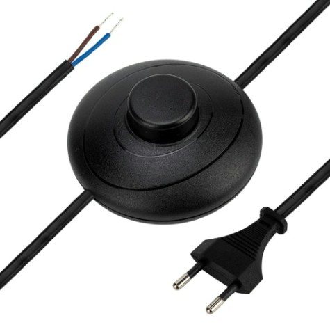 Шнур сетевой REXANT 11-1144 с напольным переключателем 2х0,75 мм² 2,5м