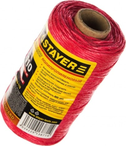 Шпагат многоцелевой полипропиленовый STAYER MASTER d=1,5 мм, красный, 110 м [50079-110]