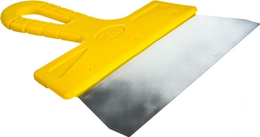 Шпатель Biber МАСТЕР 35176 фасадный нерж. сталь, желтая рукоятка, 200мм [Тов-176003]
