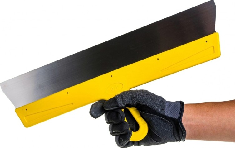 Шпатель Biber МАСТЕР 35179 фасадный нерж. сталь, желтая рукоятка, 450мм [Тов-176006]