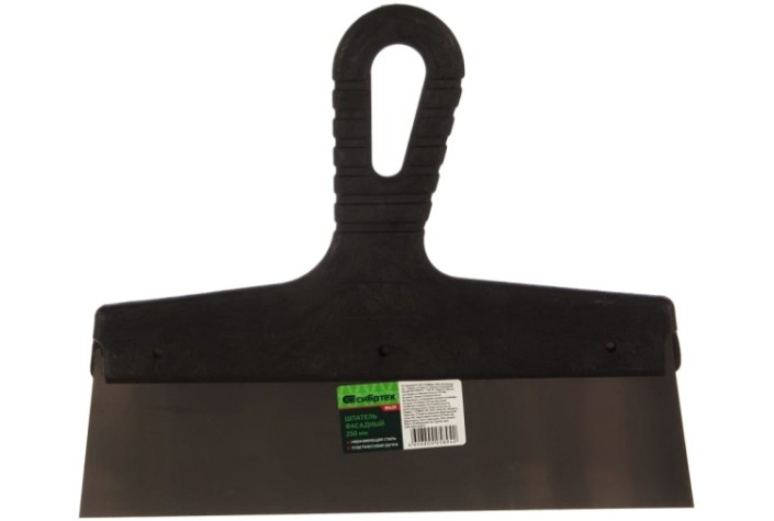 Шпатель СИБРТЕХ 250 мм фасадный из нержавеющей стали, пластмассовая ручка [85439]