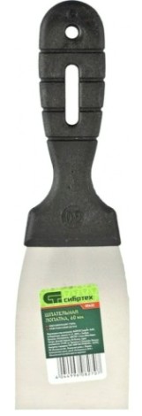 Шпатель СИБРТЕХ 60 мм лопатка из нержавеющей стали, пластмассовая ручка/ [85432]