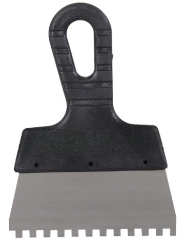 Шпатель ВИХРЬ 150мм зубчатый нерж.cталь пластиковая рукоятка 6х6 мм, [73/3/2/25]