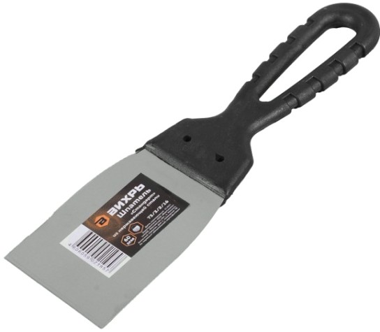 Шпатель ВИХРЬ 60мм нерж.cталь пластиковая рукоятка [73/3/2/16]