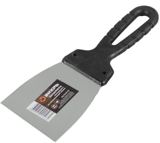 Шпатель ВИХРЬ 80мм нерж.cталь пластиковая рукоятка [73/3/2/17]