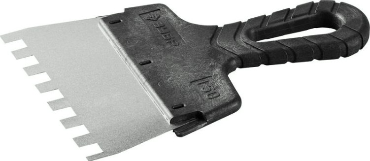 Шпатель ЗУБР МАСТЕР фасадный, нержавеющее полотно, 150мм, зуб 10х10мм [10078-15-10]