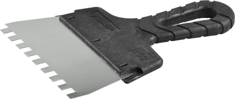 Шпатель ЗУБР МАСТЕР фасадный, нержавеющее полотно, 150мм, зуб 8х8мм [10078-15-08]