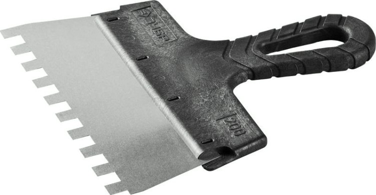 Шпатель ЗУБР МАСТЕР фасадный, нержавеющее полотно, 200мм, зуб 10х10мм [10078-20-10]