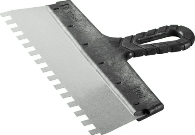 Шпатель ЗУБР МАСТЕР фасадный, нержавеющее полотно, 300мм, зуб 10х10мм [10078-30-10]