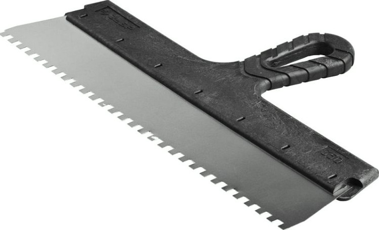 Шпатель ЗУБР МАСТЕР фасадный, нержавеющее полотно, 350мм, зуб 6х6мм [10078-35-06]