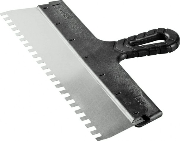 Шпатель ЗУБР МАСТЕР фасадный, нержавеющее полотно, 350мм, зуб 8х8мм [10078-35-08]