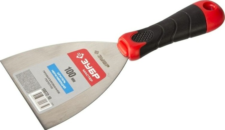 Шпатель ЗУБР МАСТЕР профилированное нержавеющее полотно, 2к ручка, 100 [10072-10]