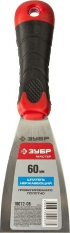 Шпатель ЗУБР МАСТЕР профилированное нержавеющее полотно, 2к ручка, 60м [10072-06]