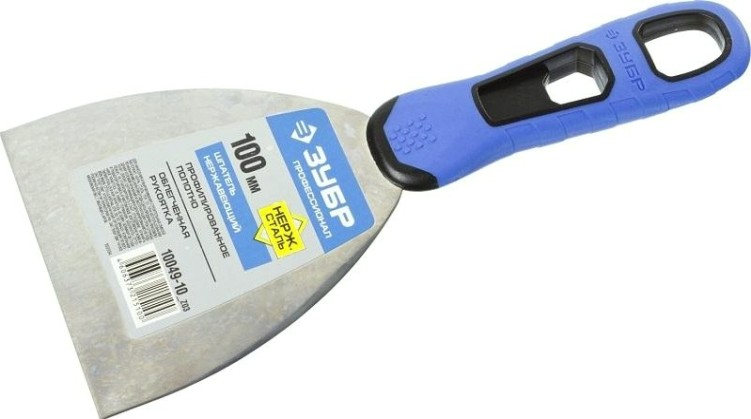 Шпатель ЗУБР ПРОФЕССИОНАЛ профилированное нержавеющее полотно, 2к ручка, 100 [10049-10_z03]