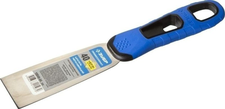 Шпатель ЗУБР ПРОФЕССИОНАЛ профилированное нержавеющее полотно, 2к ручка, 40м [10049-04_z03]