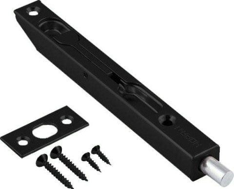 Шпингалет торцевой НОРА-М 5,5" для распашных дверей "Черный" [18899]