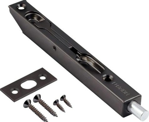 Шпингалет торцевой НОРА-М 5,5" для распашных дверей "Графит" [19007]