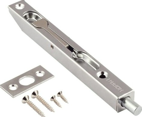 Шпингалет торцевой НОРА-М 5,5" для распашных дверей "Хром" [4529]