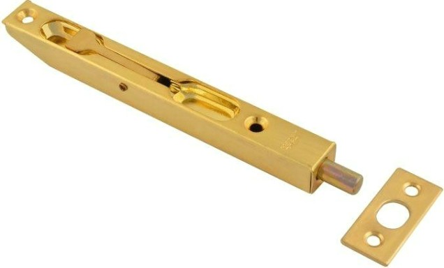 Шпингалет торцевой НОРА-М 5,5" для распашных дверей "Матовое золото" [5173]