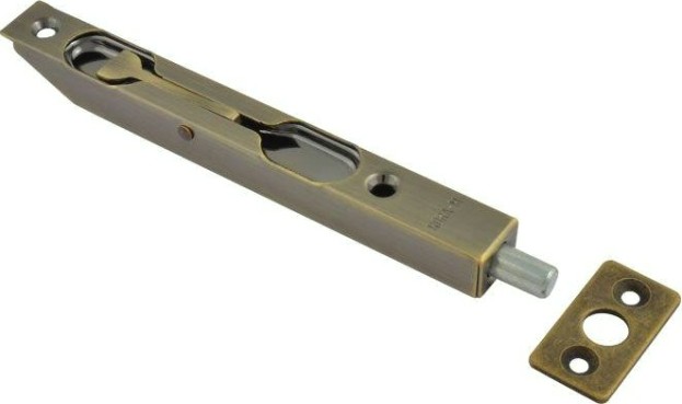 Шпингалет торцевой НОРА-М 5,5" для распашных дверей "Старая бронза" [5983]