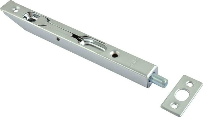 Шпингалет торцевой НОРА-М 6,5" для распашных дверей "Хром" [4531]
