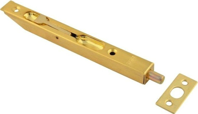 Шпингалет торцевой НОРА-М 6,5" для распашных дверей "Матовое золото" [5174]