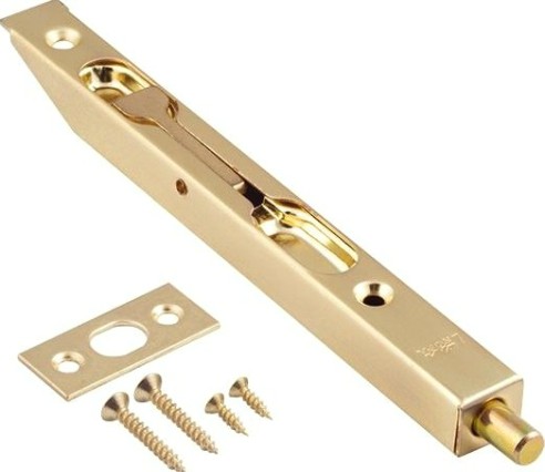 Шпингалет торцевой НОРА-М 6,5" для распашных дверей "Матовое золото" [5174]