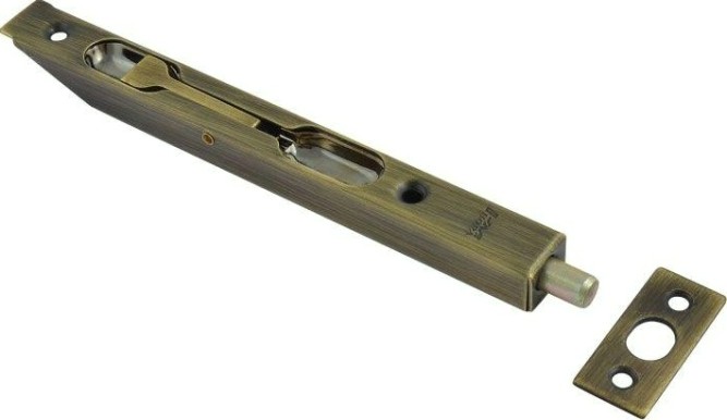 Шпингалет торцевой НОРА-М 6,5" для распашных дверей "Старая бронза" [5985]