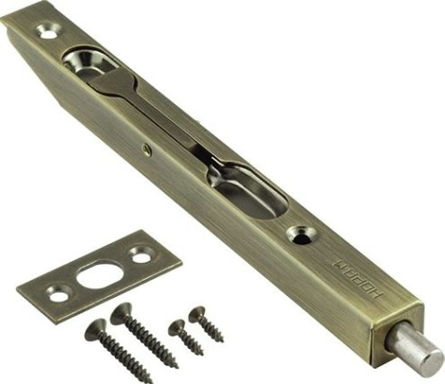 Шпингалет торцевой НОРА-М 6,5" для распашных дверей "Старая бронза" [5985]