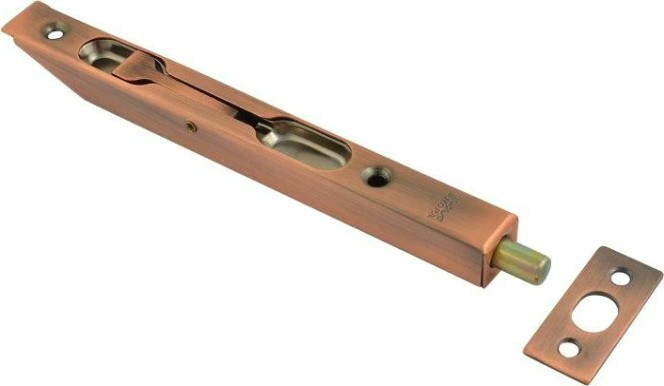 Шпингалет торцевой НОРА-М 6,5" для распашных дверей "Старая медь" [5986]